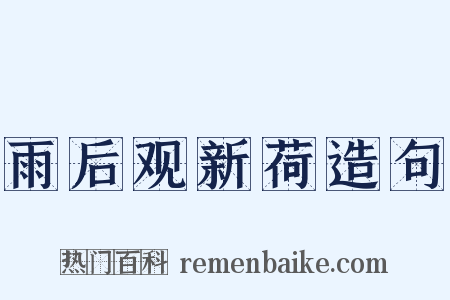 雨后观新荷造句是什么意思的图片